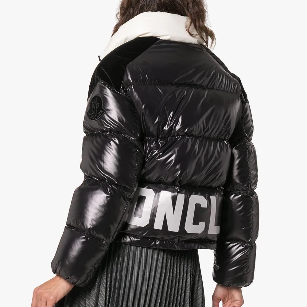 MONCLER Chouelle Logo Print Quilted Down Puffer Jacket Size L NWT